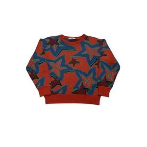 Vintage 80's Saint Laurent Rive Gauche Orange Star Sweater